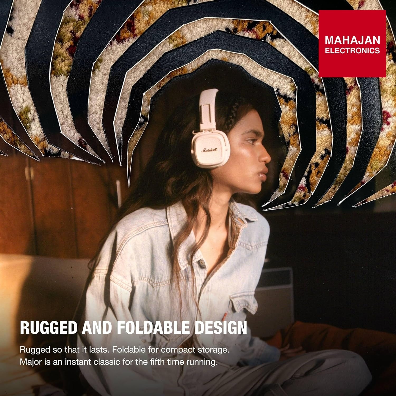 Marshall Major V Wireless On-Ear Headphones (Cream) | 100+ Hours Battery, Bluetooth, Fast Charging – Buy Online at Mahajan Electronics Marshall