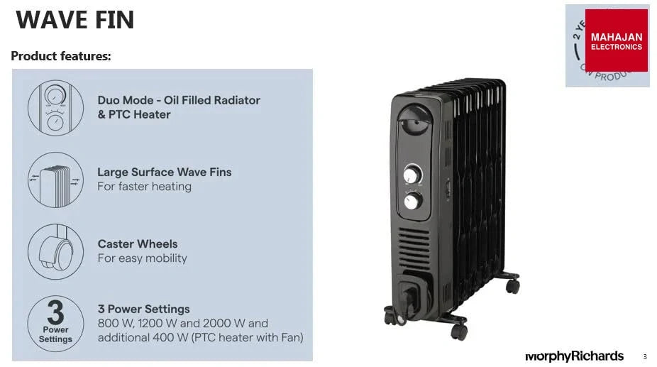 Morphy Richards Heat Wave 11F heater – Mahajan Electronics