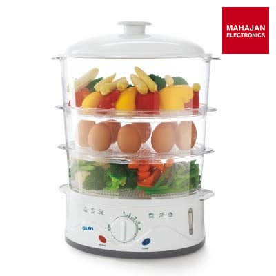 Glen Electric Steam Cooker SA 3052 | 900W Multi-Tier Food Steamer | Healthy Oil-Free Cooking | Mahajan Electronics Delhi NCR GLEN