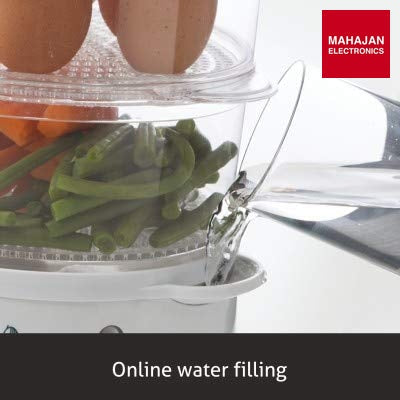 Glen Electric Steam Cooker SA 3052 | 900W Multi-Tier Food Steamer | Healthy Oil-Free Cooking | Mahajan Electronics Delhi NCR GLEN