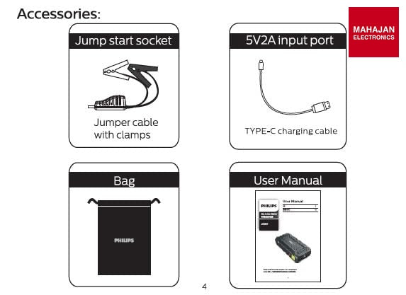 Philips JS3210 Car Jump Starter | 9900mAh Power Bank Philips