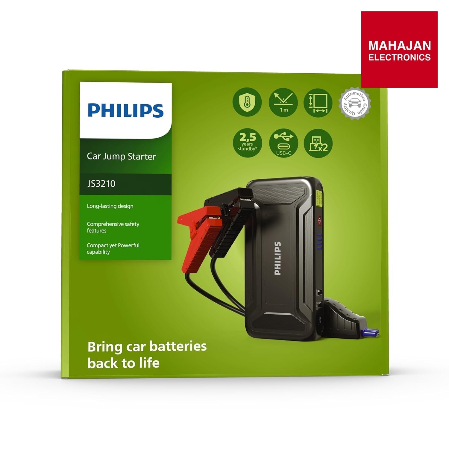 Philips JS3210 Car Jump Starter | 9900mAh Power Bank Philips
