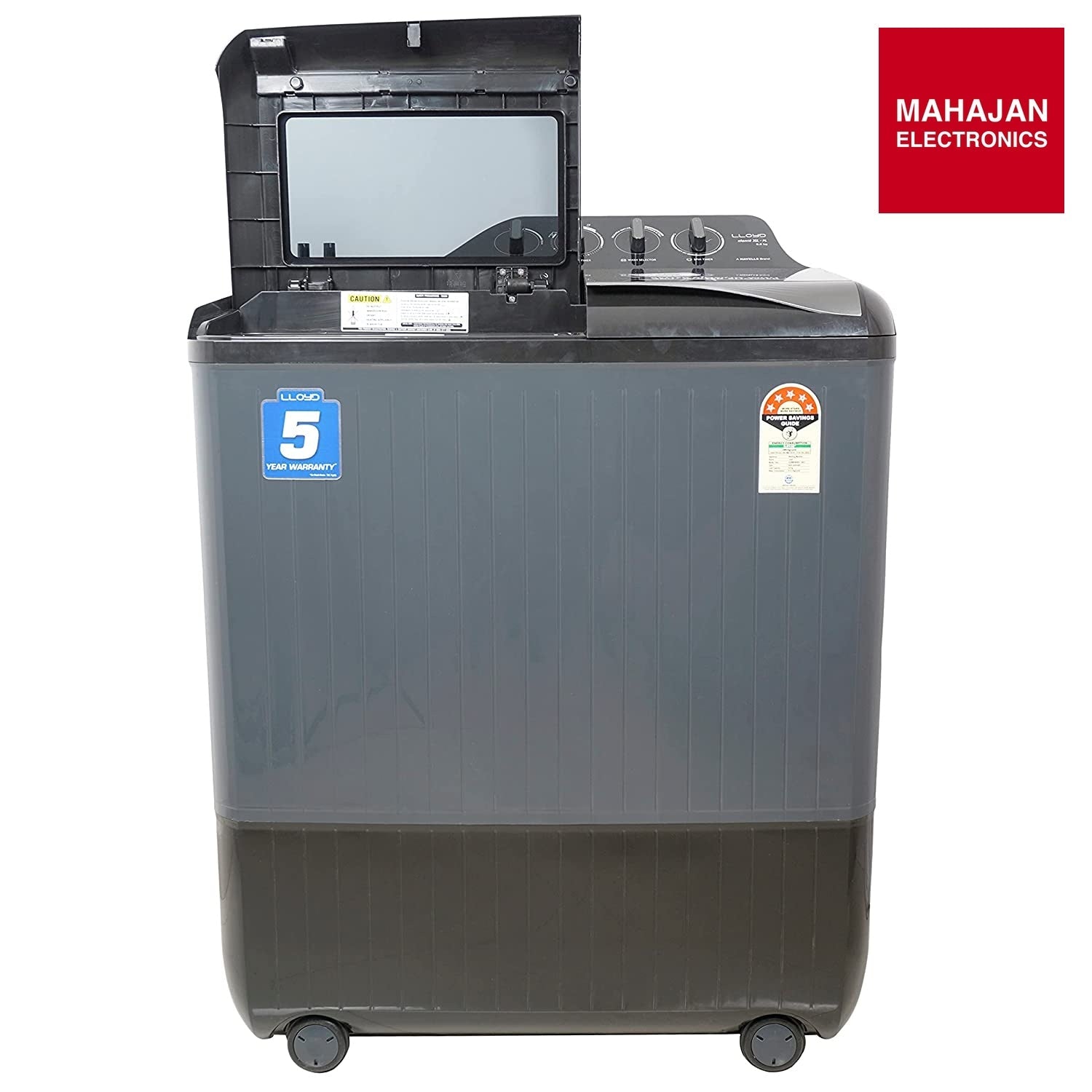 Lloyd Semi Automatic elante XL 9.0 kg Top Load Washing Machine (2022 Model- GLWMS90HSGEX, Silver & Grey) - Mahajan Electronics Online