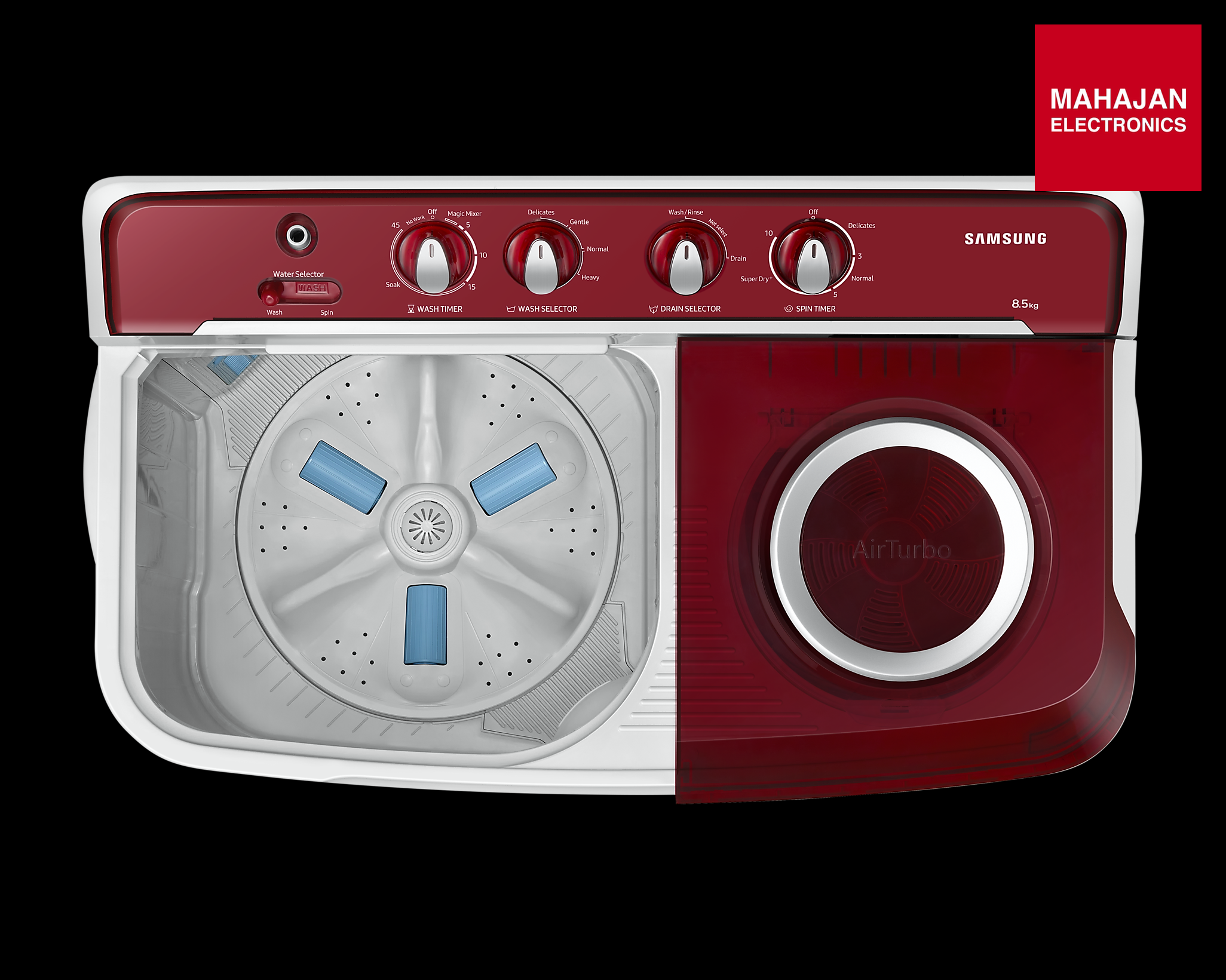 Samsung WT85B4200RR Semi Automatic with Hexa Storm Pulsator 8.5 Kg – Mahajan Electronics Online.