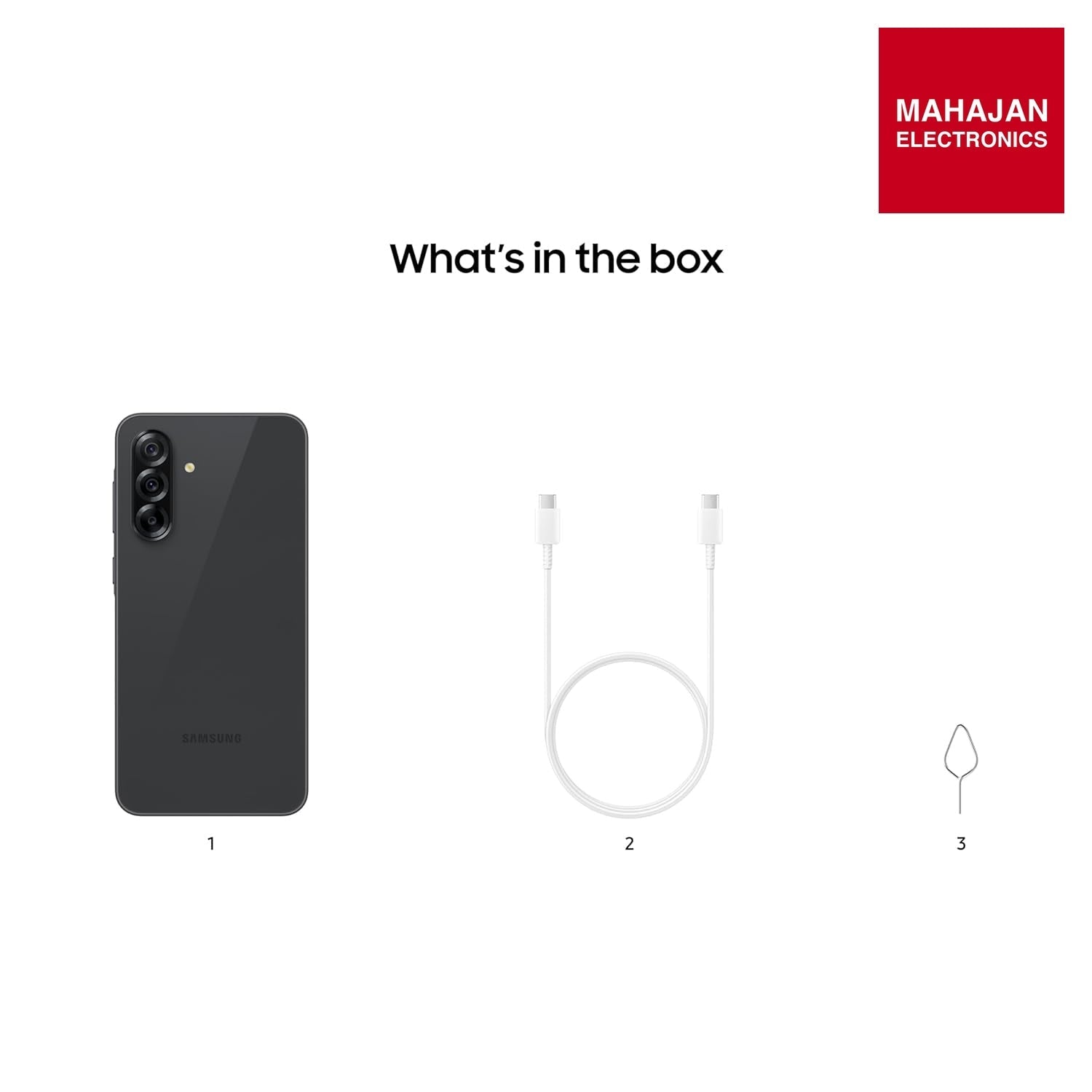 Samsung Galaxy A36 Awesome Black secondary image with Mahajan Electronics logo
