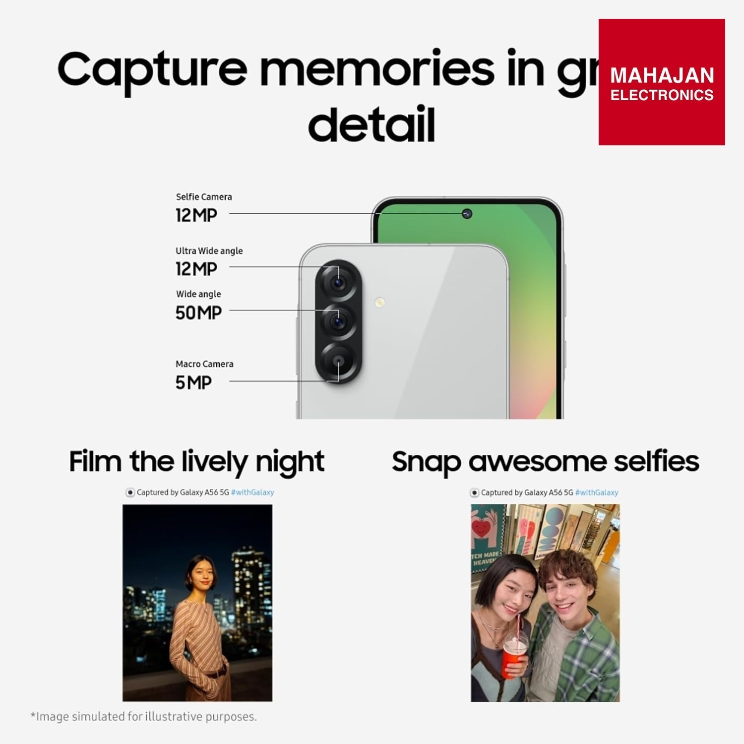 Samsung Galaxy A56 Awesome Graphite secondary image with Mahajan Electronics logo