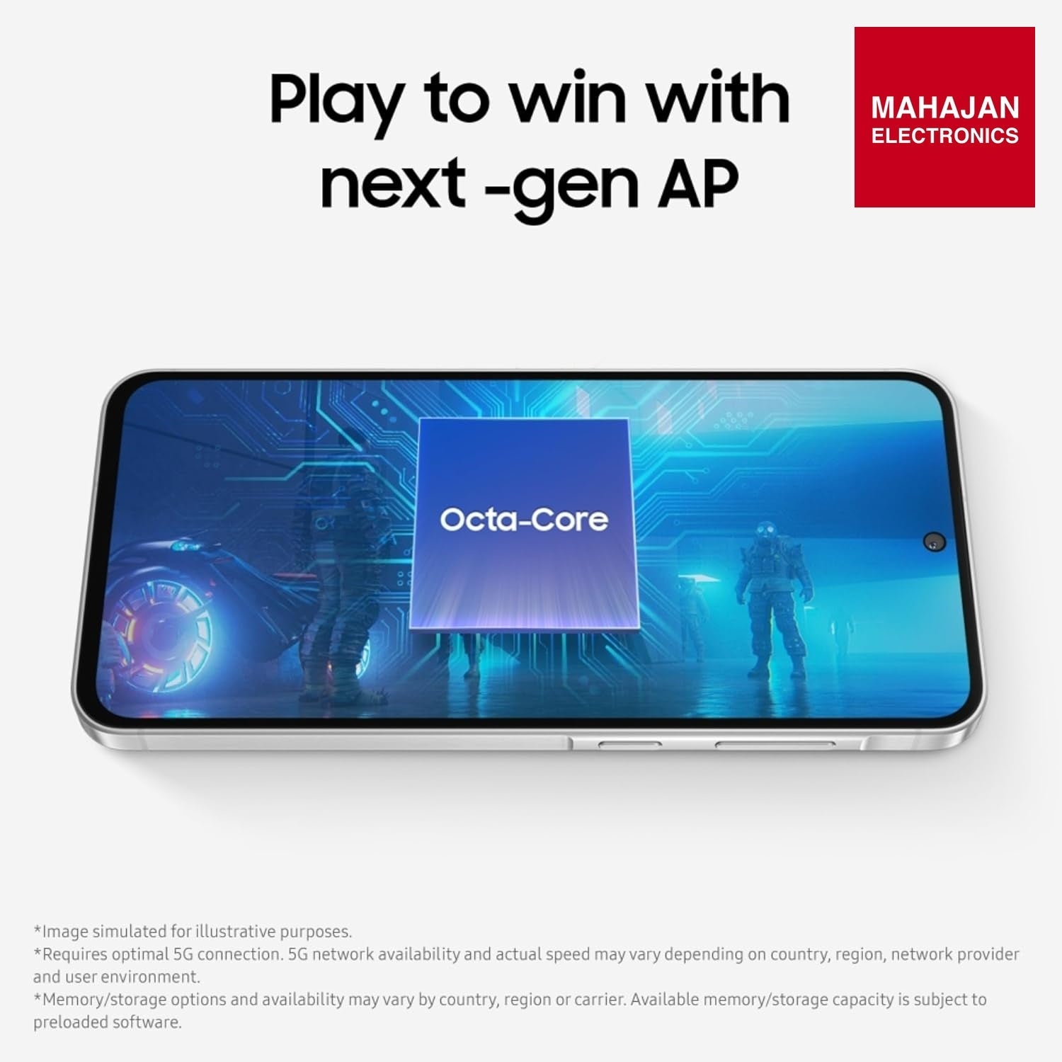 Samsung Galaxy A56 Awesome Olive secondary image with Mahajan Electronics logo