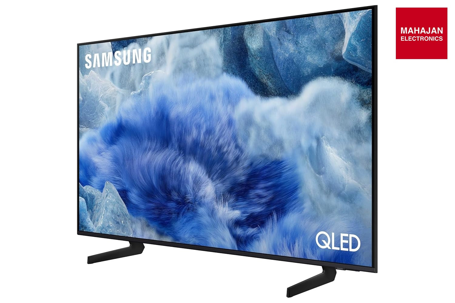 Samsung QA55Q8FAA television secondary image with Mahajan Electronics logo