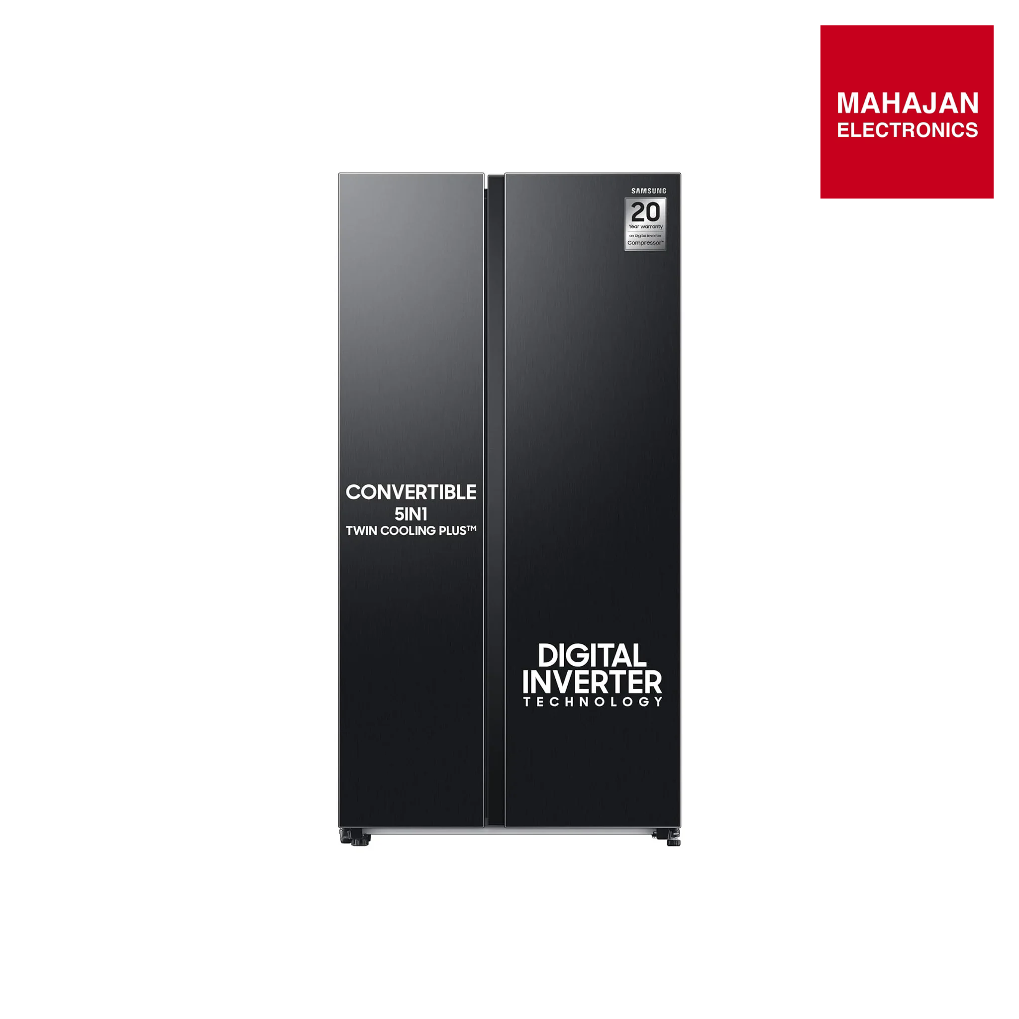 Samsung RS76CG8103 refrigerator secondary image with Mahajan Electronics logo