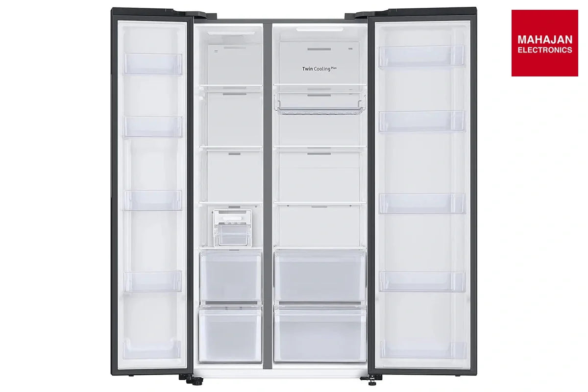 Samsung RS76CG8103 refrigerator secondary image with Mahajan Electronics logo