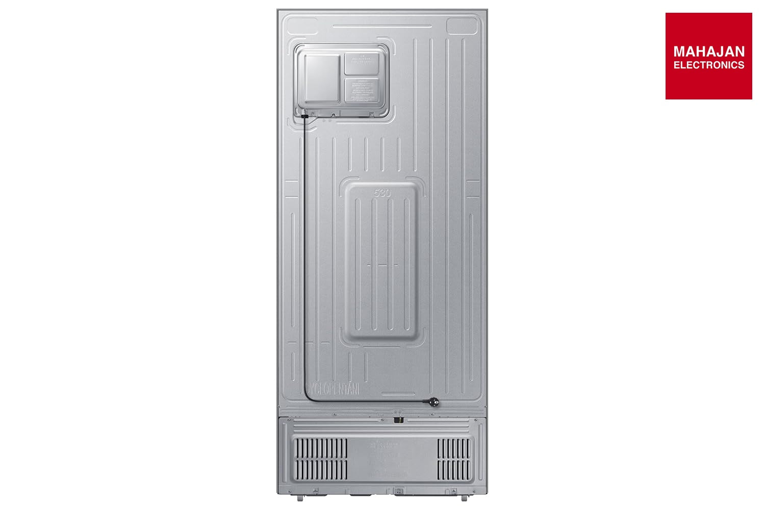 Samsung RT56HG7A61 refrigerator secondary image with Mahajan Electronics logo