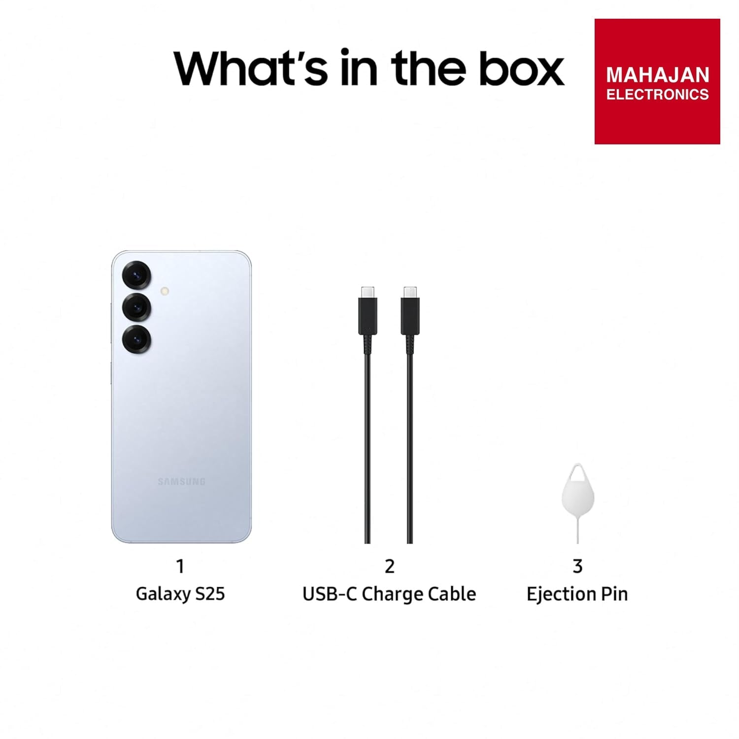 Samsung Galaxy S25 Icyblue secondary image with Mahajan Electronics logo