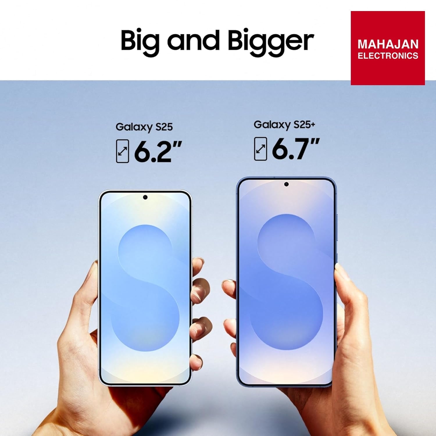 Samsung Galaxy S25 Silver Shadow secondary image with Mahajan Electronics logo