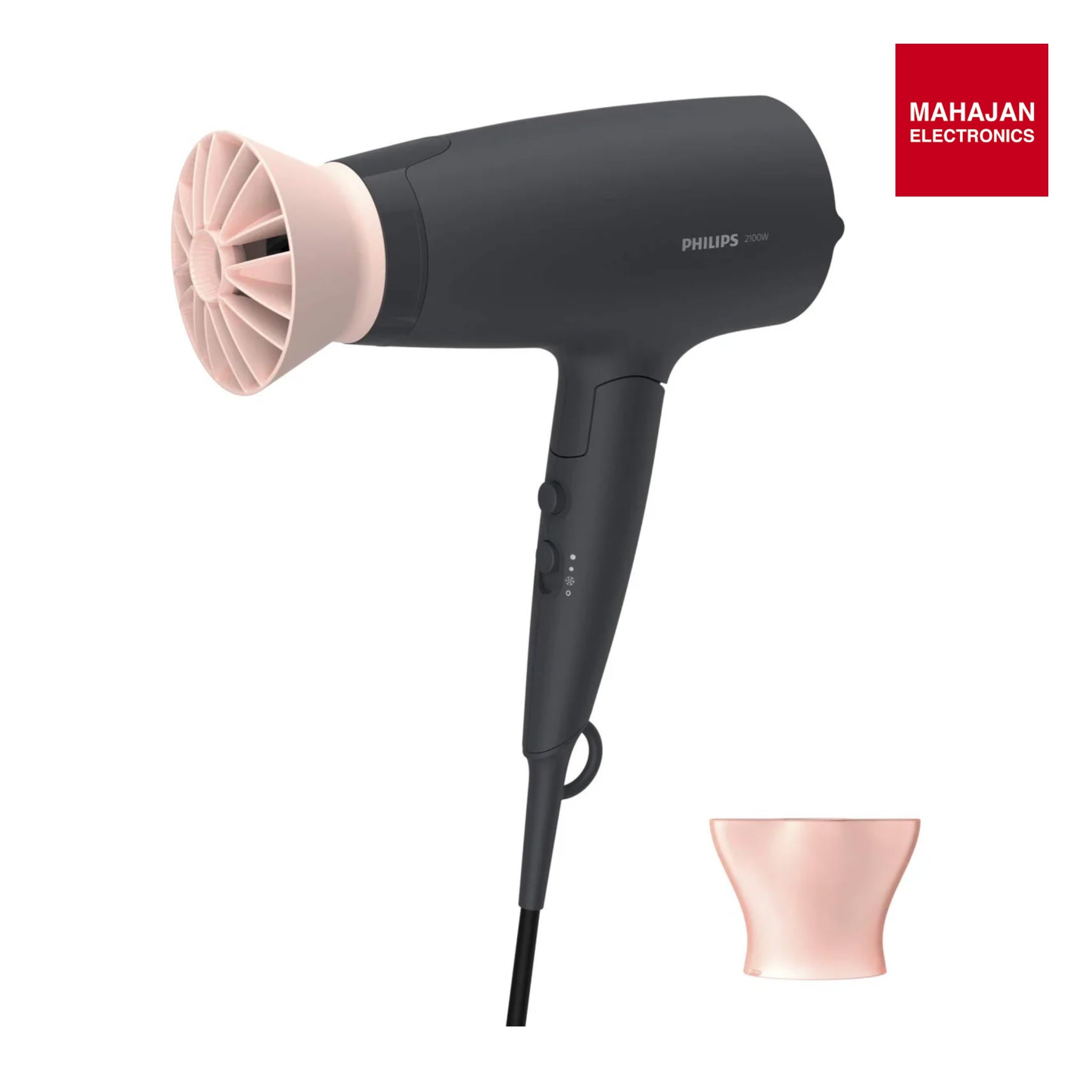 Philips Professional Hair Dryer BHD356/10 2100 Watts Thermoprotect Air Flower Advanced Ionic Care 6 Heat & Speed Settings-Black Philips