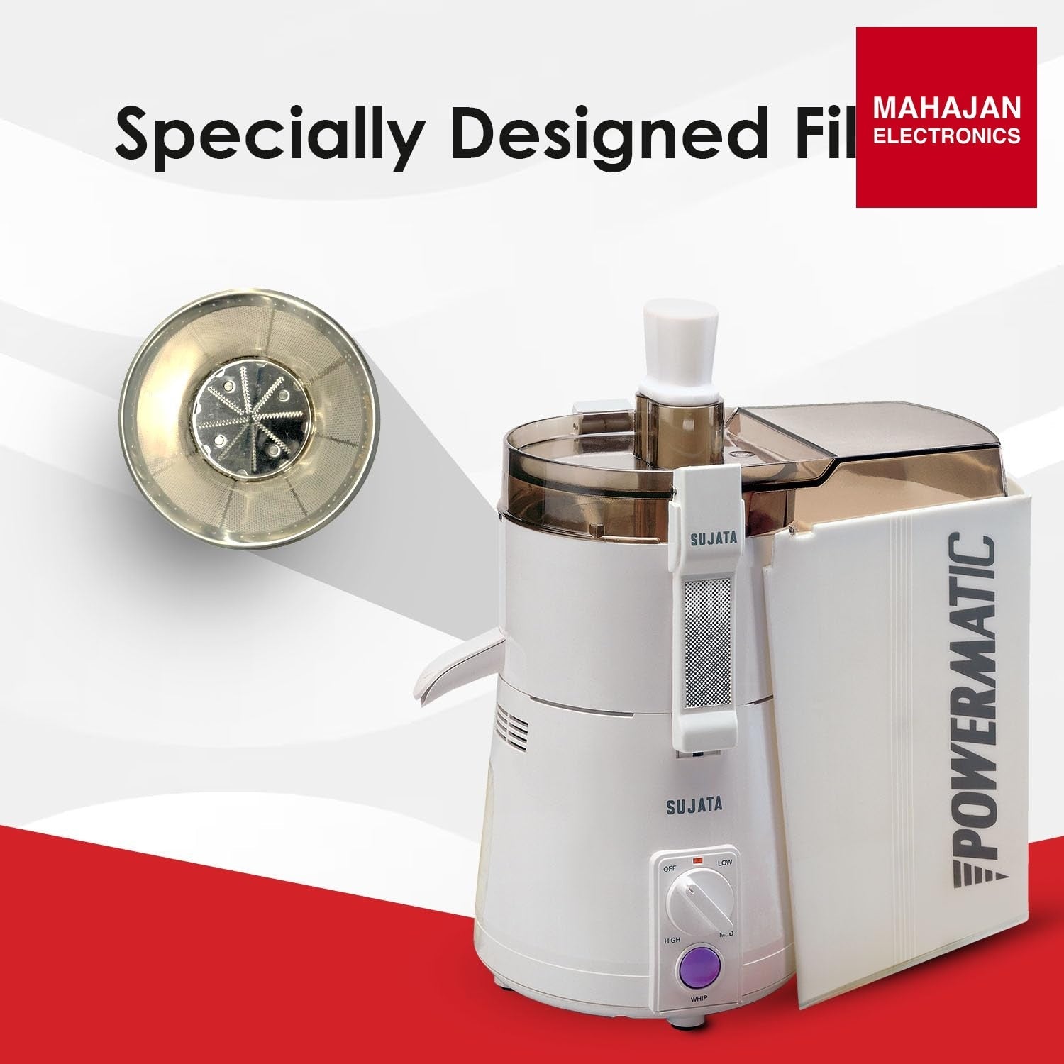 Sujata Powermatic Maxima 900W Juicer Mixer Grinder | 22000 RPM | 3 Jars | 90 Min Continuous Run | Mahajan Electronics Delhi NCR Sujata