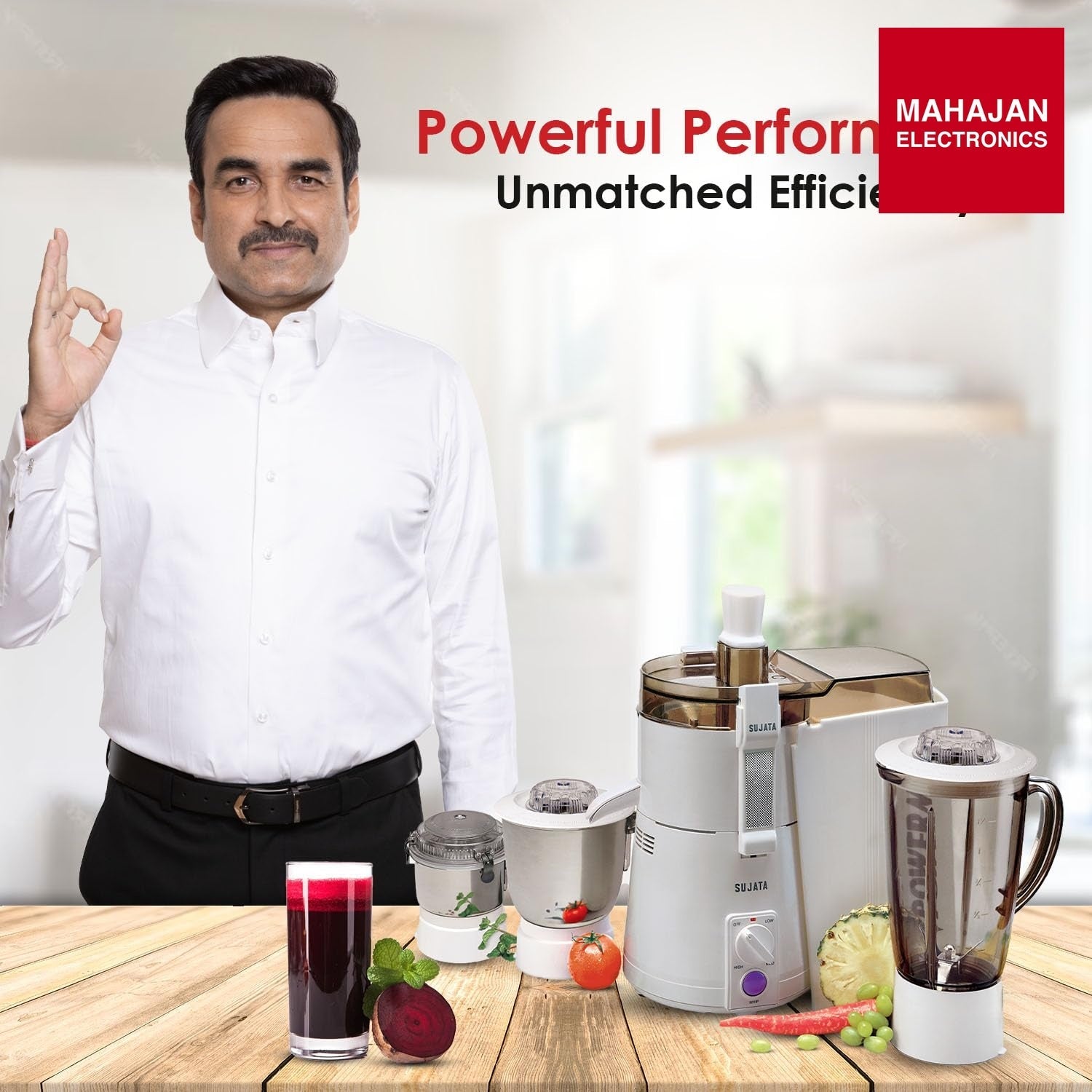 Sujata Powermatic Maxima 900W Juicer Mixer Grinder | 22000 RPM | 3 Jars | 90 Min Continuous Run | Mahajan Electronics Delhi NCR Sujata