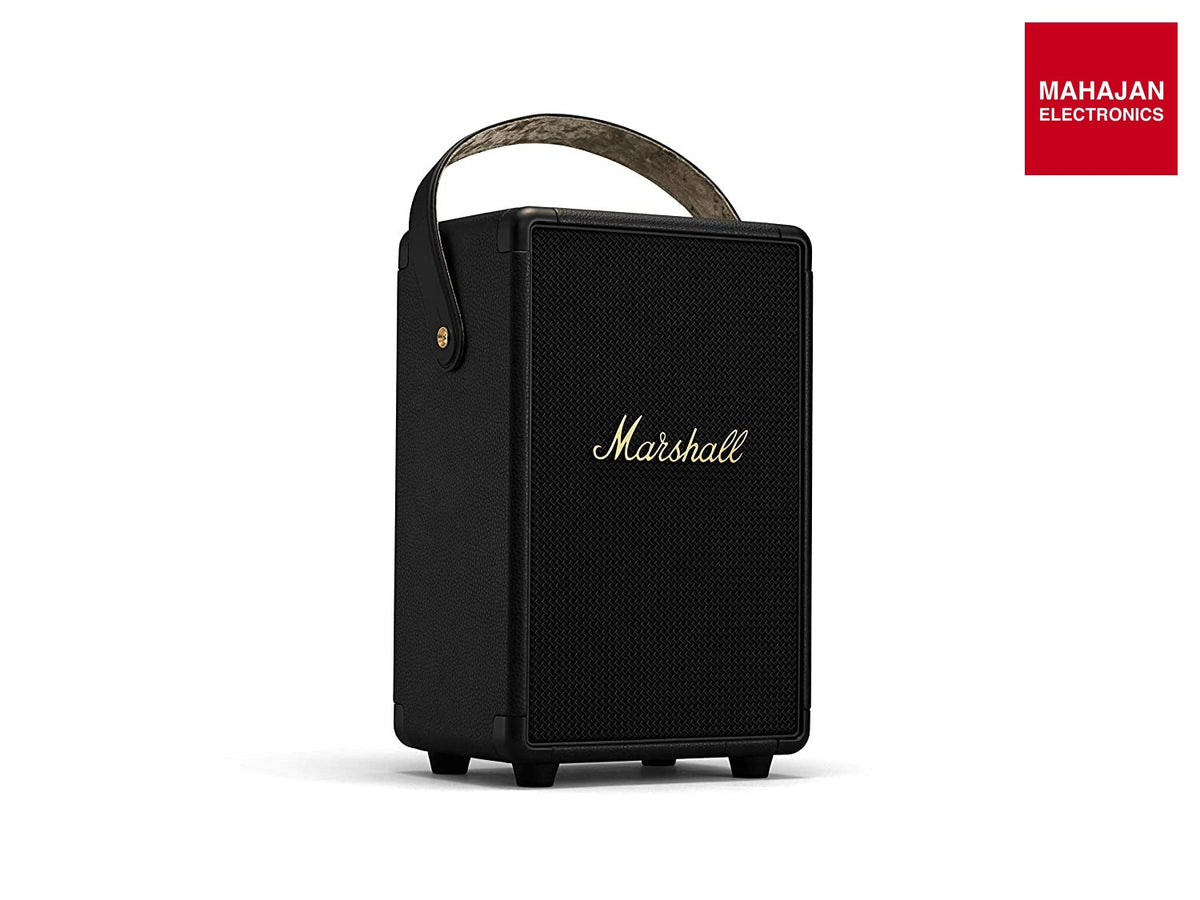 Marshall Tufton 80 Watt Wireless Bluetooth Portable Speaker (Black & Brass) - Mahajan Electronics Online