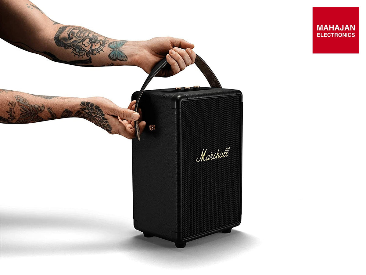 Marshall Tufton 80 Watt Wireless Bluetooth Portable Speaker (Black & Brass) - Mahajan Electronics Online