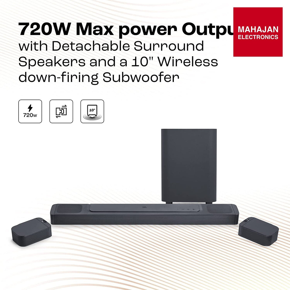 JBL Bar 800 Pro, 7.1 (5.1.2) Channel Truly Wireless Soundbar with True Dolby Atmos - Mahajan Electronics Online