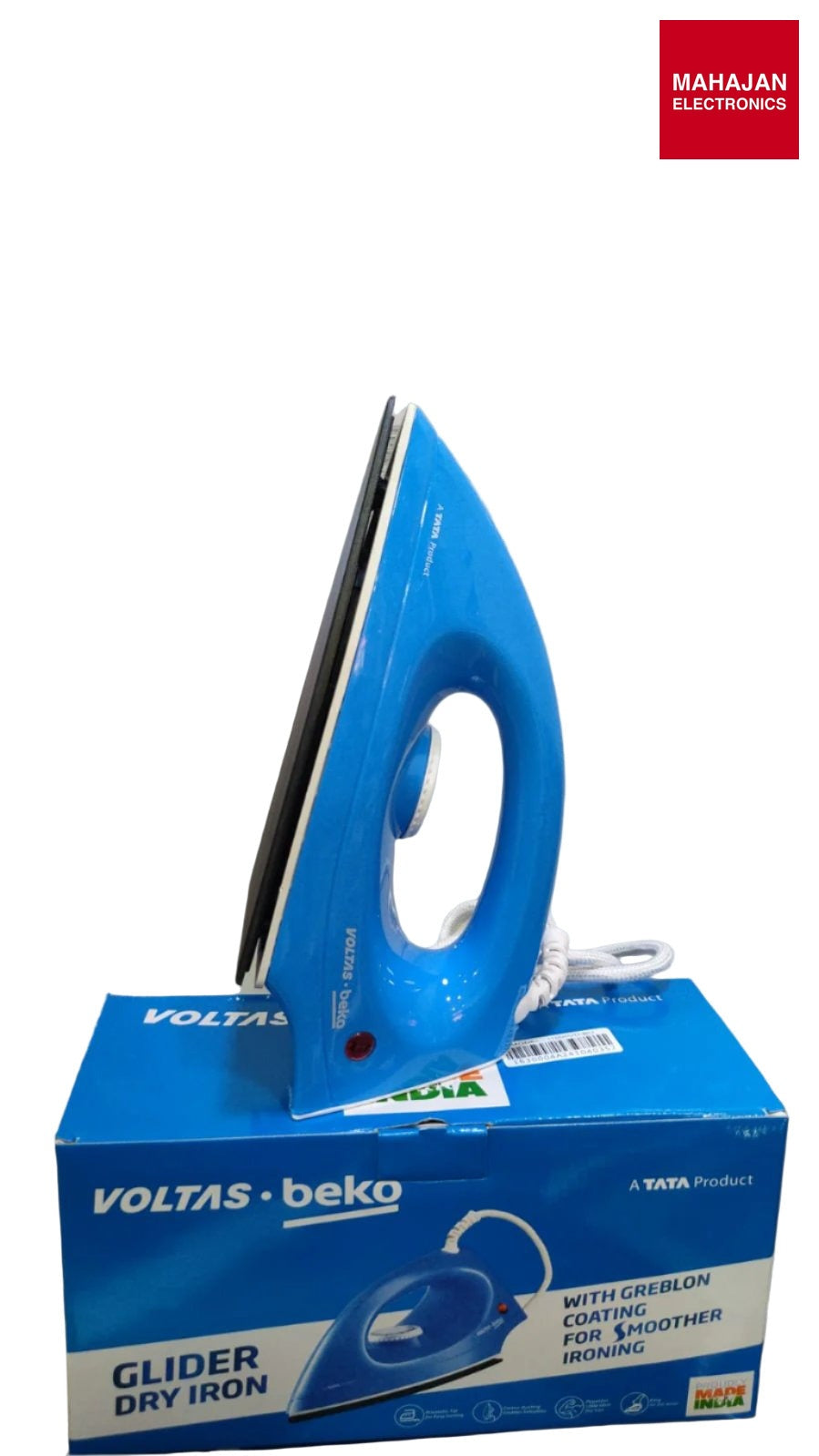 Voltas Beko I1000VD-BU 1000W Glider Dry Iron with German Non-Stick Soleplate, Precision Temperature Control & Ergonomic Design – Midnight Blue Voltas Beko