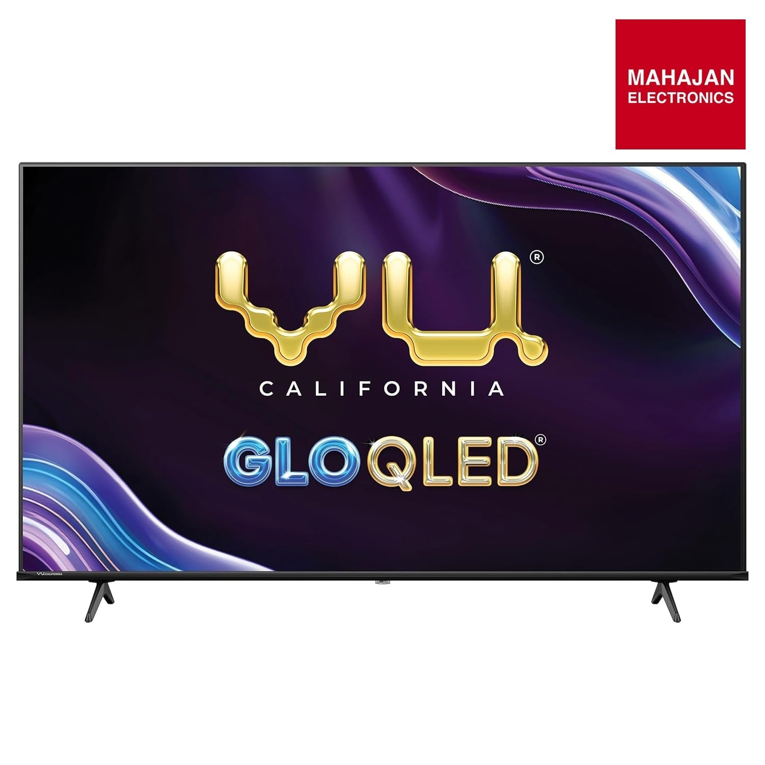 Vu 55QLED25 television secondary image with Mahajan Electronics logo