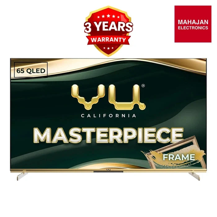 Vu 65 inches Masterpiece Frame Series 3 Years warranty 4K QLED TV (Armani Gold) 164cm VU Technologies