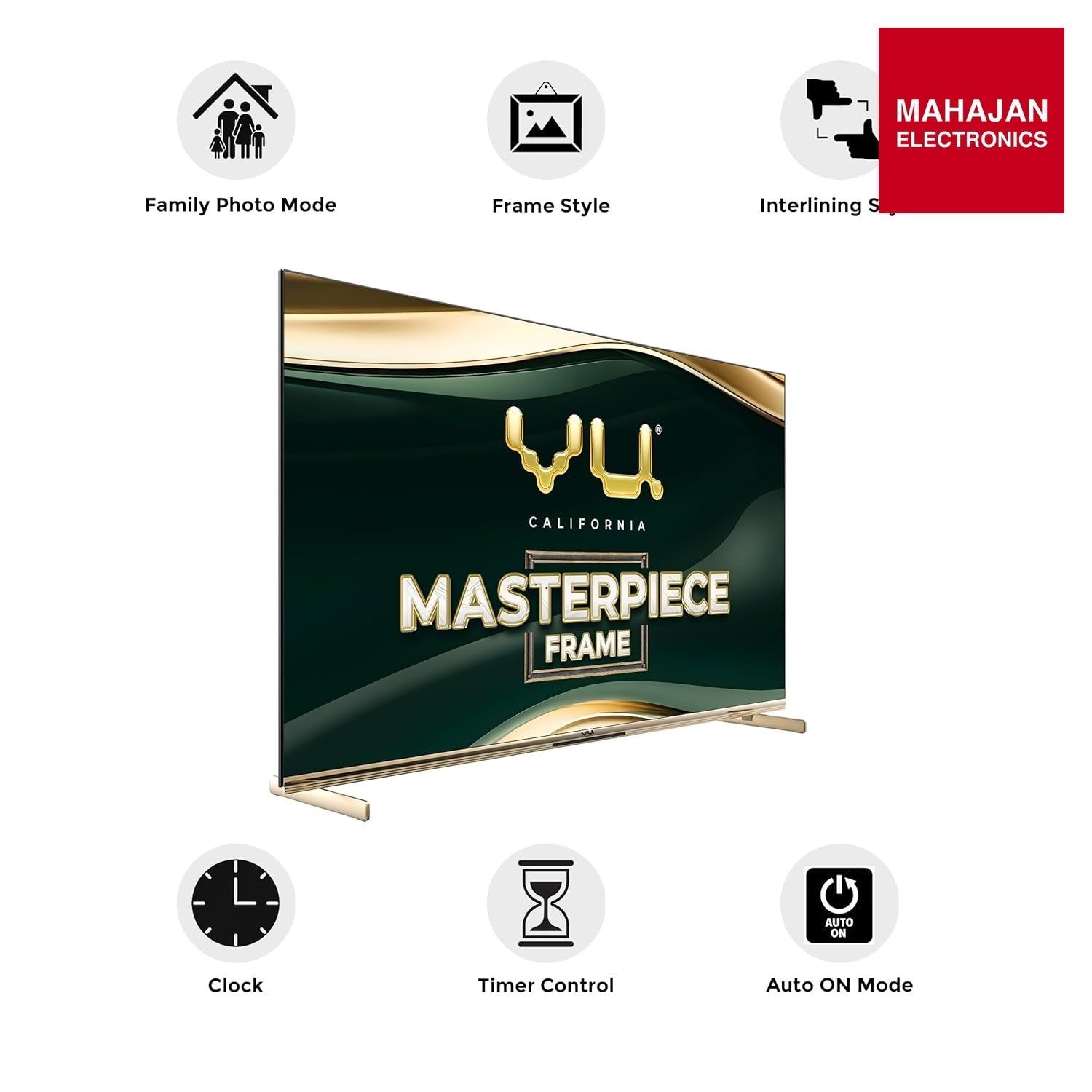 Vu 65 inches Masterpiece Frame Series 3 Years warranty 4K QLED TV (Armani Gold) 164cm VU Technologies