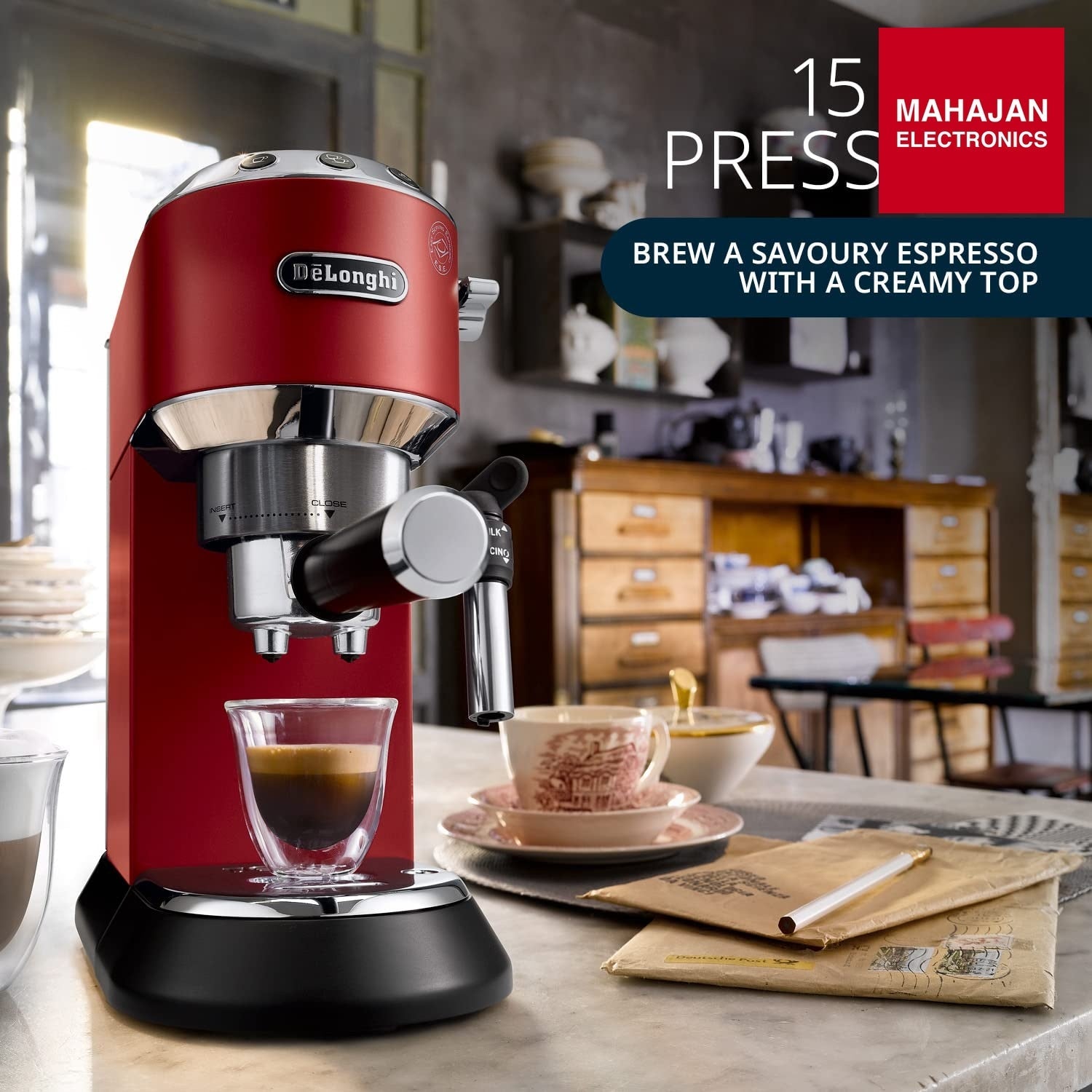 DeLonghi EC685.R 1350-Watt Espresso Coffee Machine (Red) – Mahajan Electronics Online.