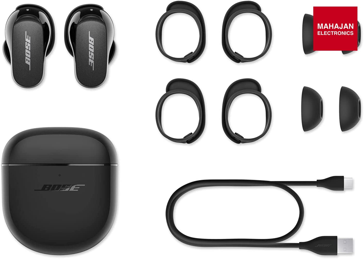 Bose QuietComfort Earbuds II, Wireless, Bluetooth , Noise Cancelling, Triple Black 870730-0010 - Mahajan Electronics Online