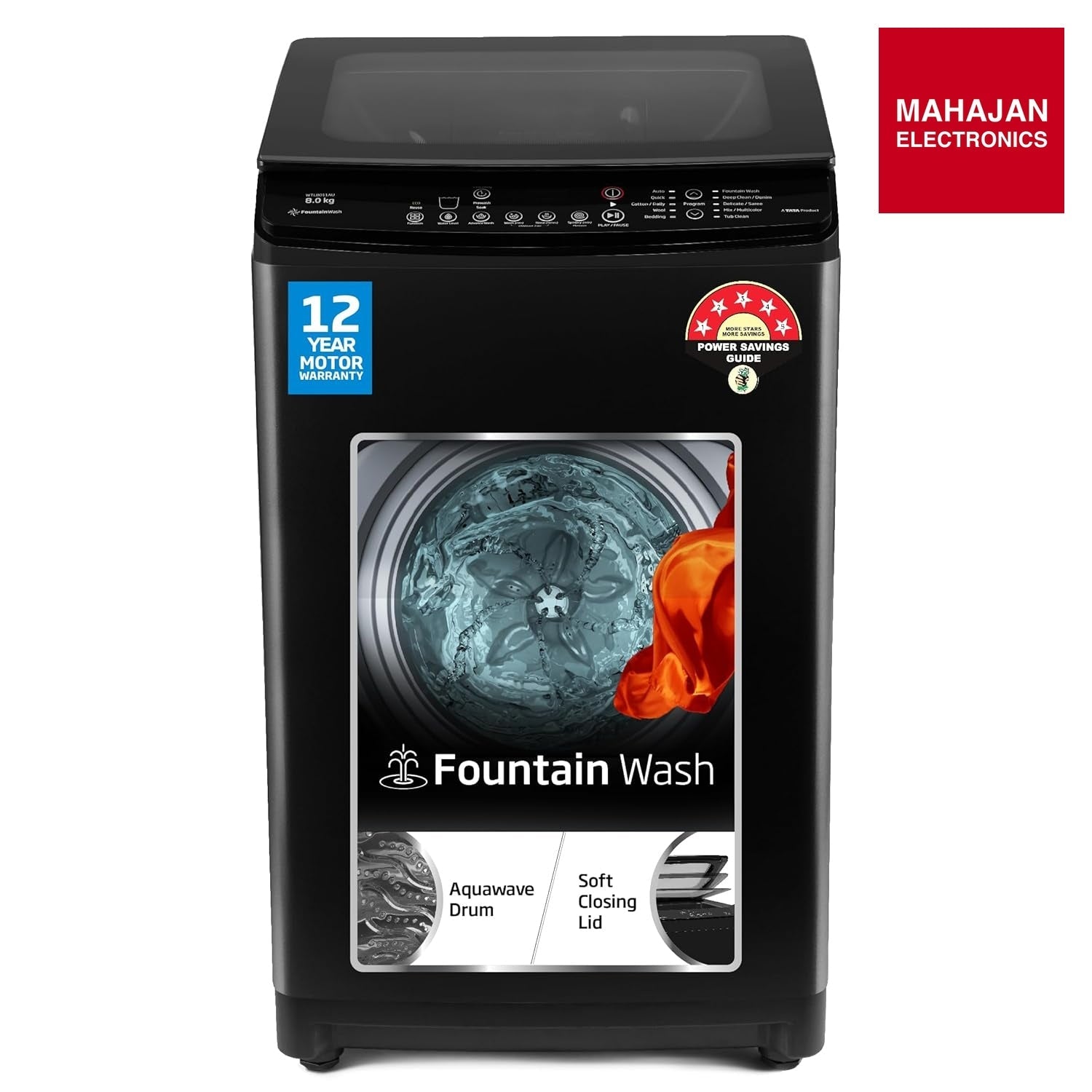 Voltas Beko 8 Kg 5 Star Top Load Fully Automatic washing machine ( Black )WTL8011AU/BPC00D Voltas Beko