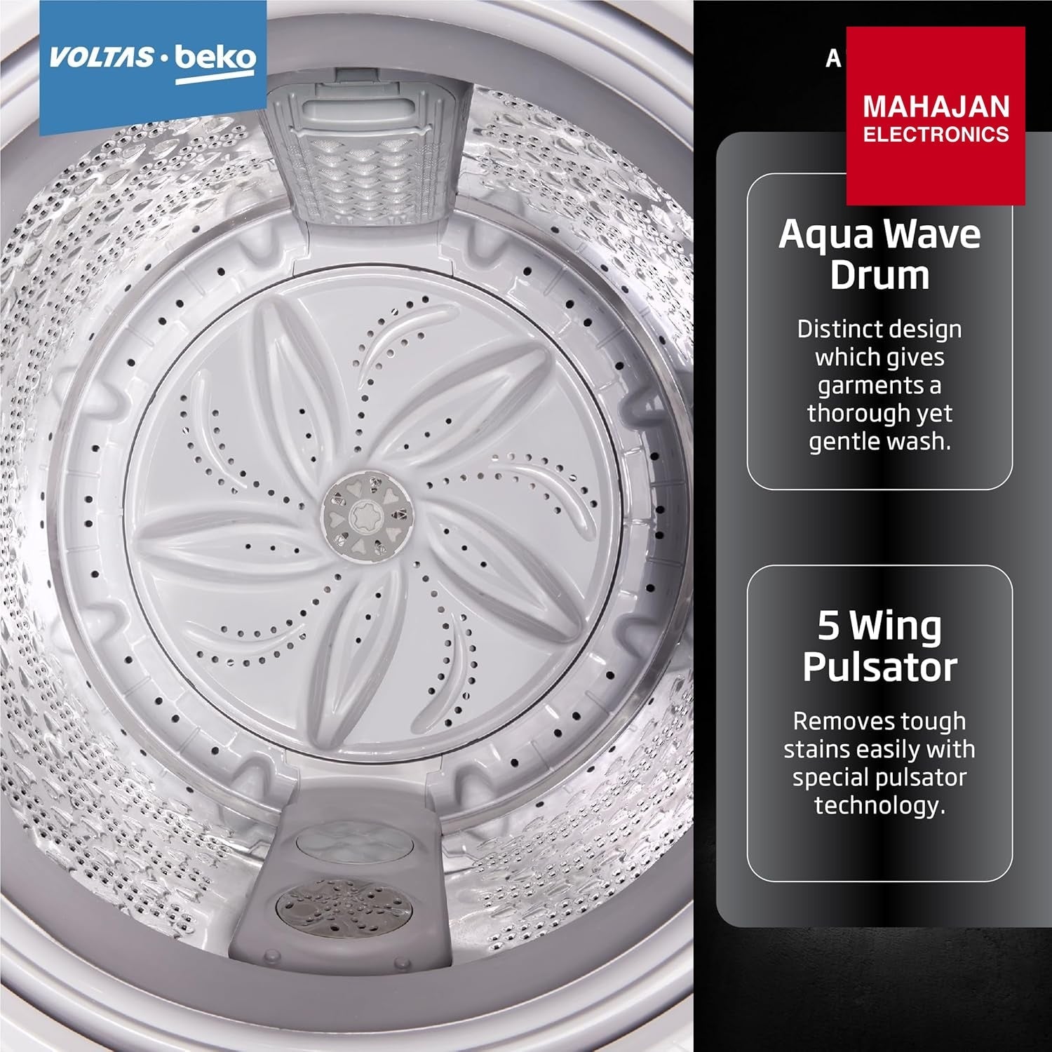Voltas Beko 8 Kg 5 Star Top Load Fully Automatic washing machine ( Black )WTL8011AU/BPC00D Voltas Beko