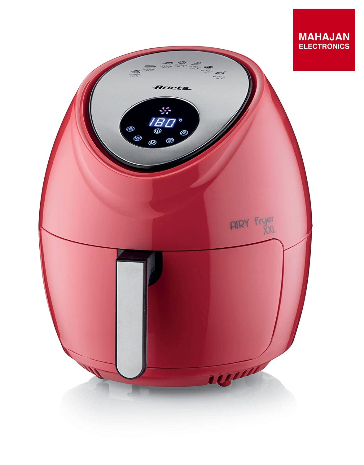 Ariete 4618, Airy Fryer XXL, Air Fryer, 5.5 Liters, Fries Without Oil 2.5 kg of Chips, 1800 Watt, Red – Mahajan Electronics Online.