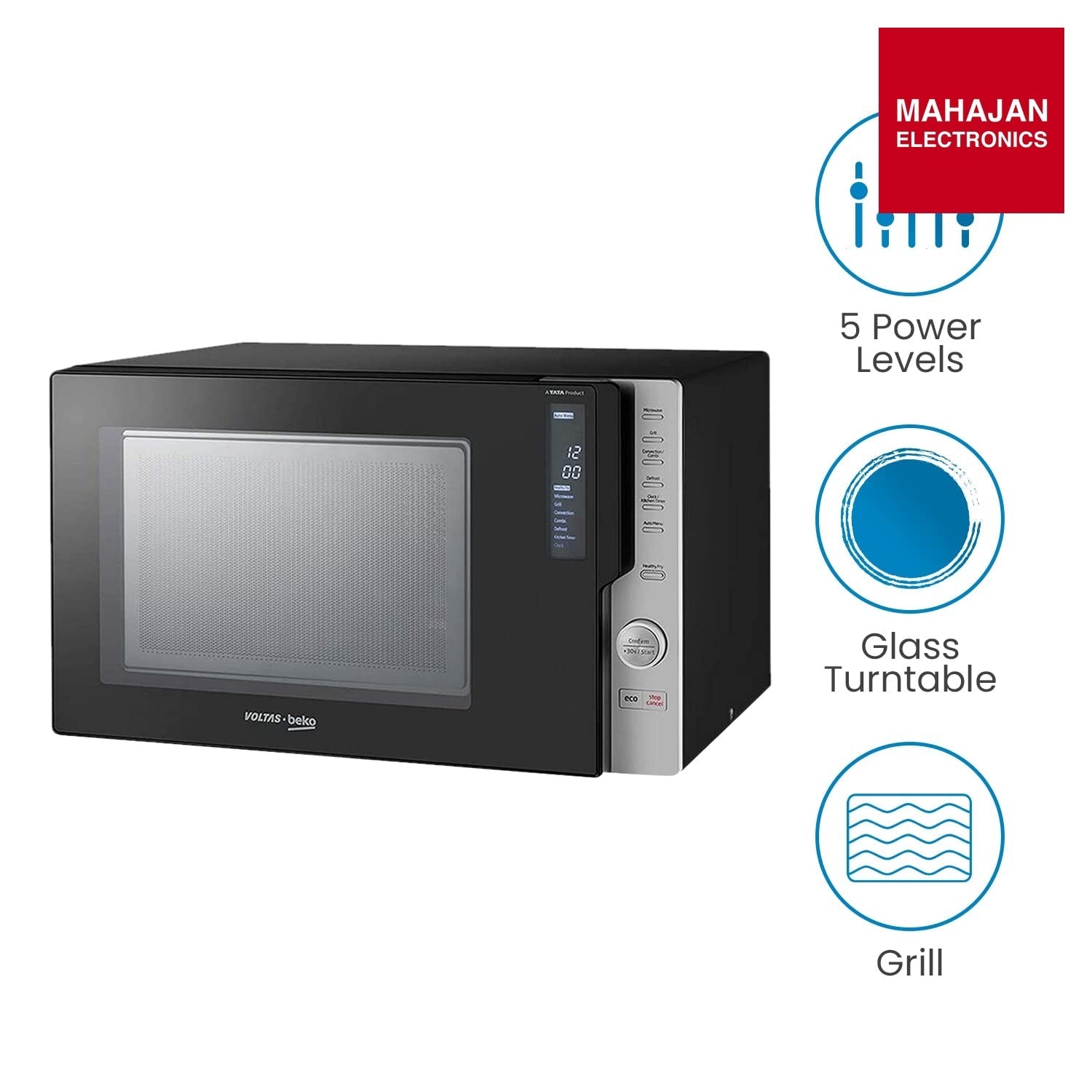 Voltas Beko MC28BD 28L Convection Microwave Oven (Black, Auto Cook, Active Defrost, 5 Power Levels, Digital Display) Voltas Beko