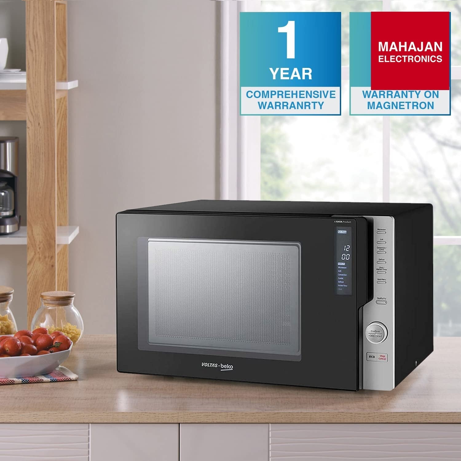 Voltas Beko MC28BD 28L Convection Microwave Oven (Black, Auto Cook, Active Defrost, 5 Power Levels, Digital Display) Voltas Beko