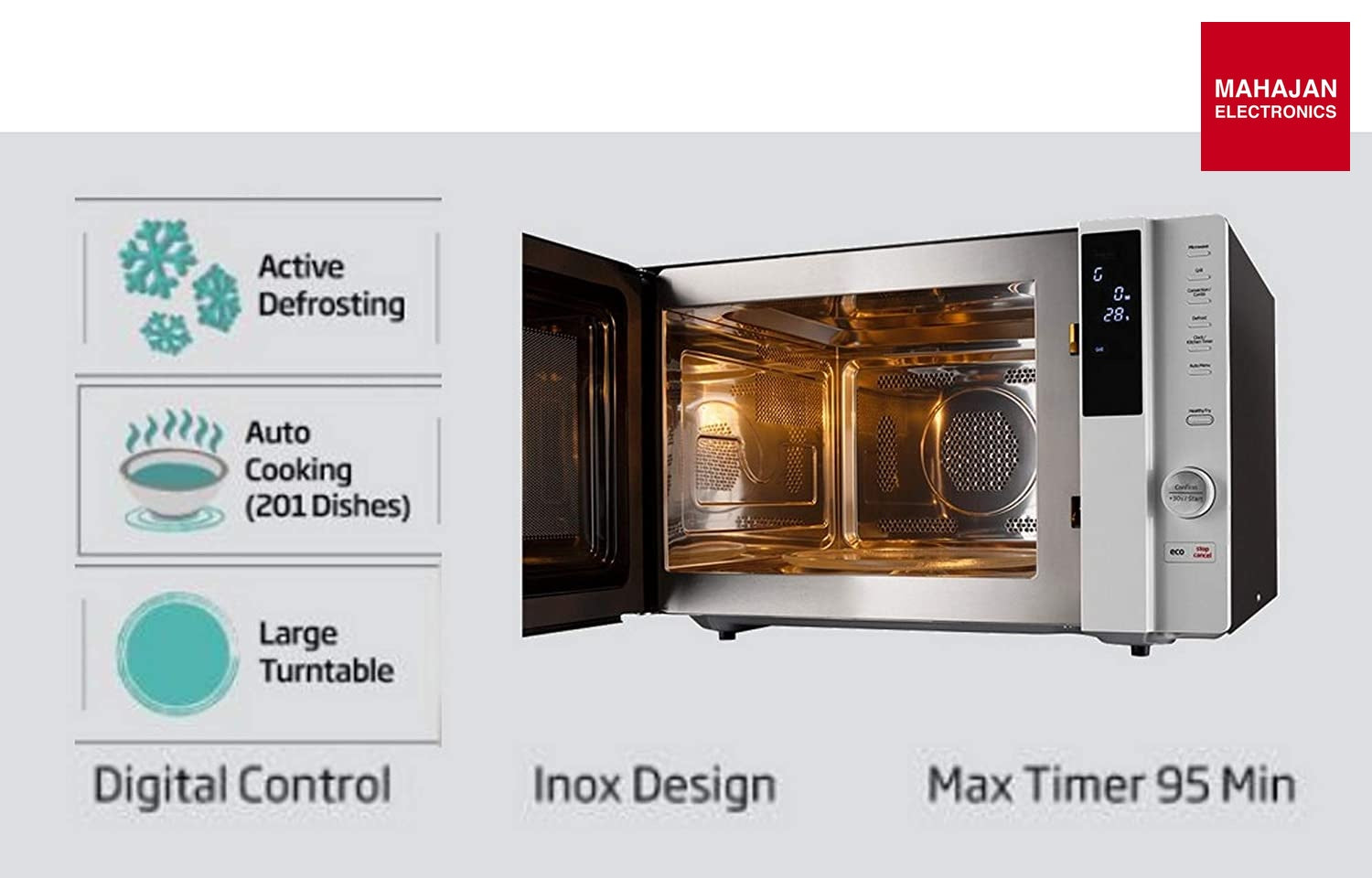 Voltas Beko MC28BD 28L Convection Microwave Oven (Black, Auto Cook, Active Defrost, 5 Power Levels, Digital Display) Voltas Beko