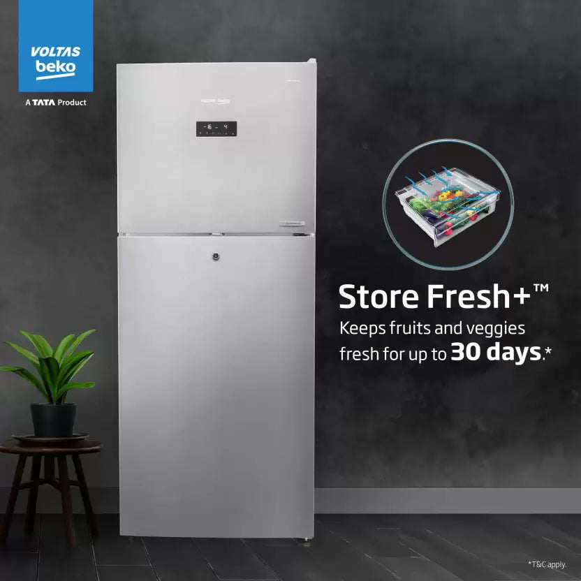 Voltas Beko RFF4653XPCF 432 L Frost Free Double Door Top Mount 2 Star Refrigerator Mahajan Electronics Online