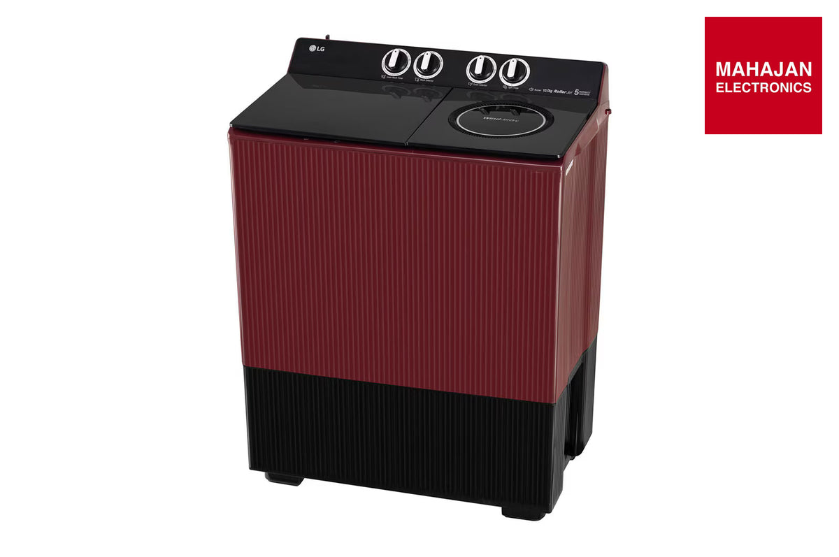 LG PX100B3SD2Z 10 KG Semi-Automatic Washing Machine, Roller Jet Pulsator+, Wind Jet Dry+ Technology, Dual Spin Shower, Burgundy, 5 Star – Mahajan Electronics Online.