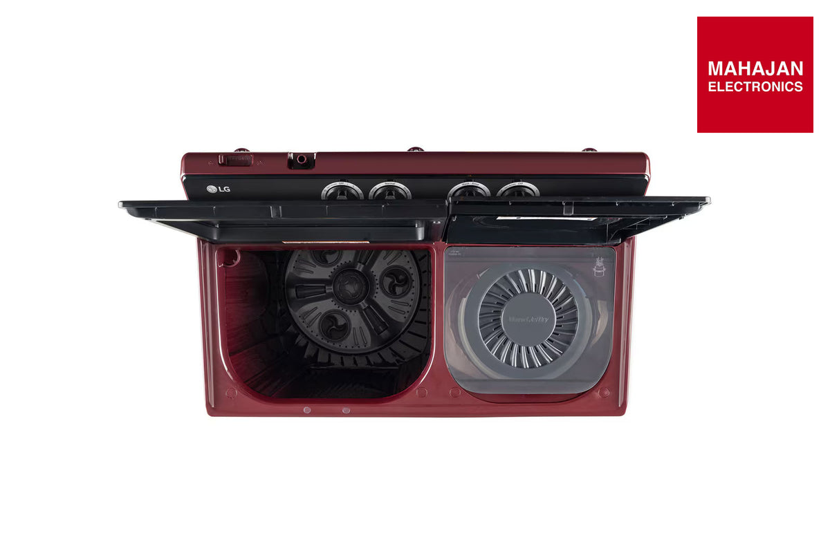 LG PX100B3SD2Z 10 KG Semi-Automatic Washing Machine, Roller Jet Pulsator+, Wind Jet Dry+ Technology, Dual Spin Shower, Burgundy, 5 Star – Mahajan Electronics Online.