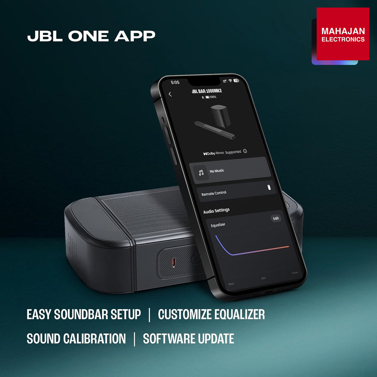JBL Bar 1000 MK2, 11.1 (7.1.4) Channel Truly Wireless Soundbar with True Dolby Atmos®, DTS:X, & MultiBeam™ – Mahajan Electronics Online.