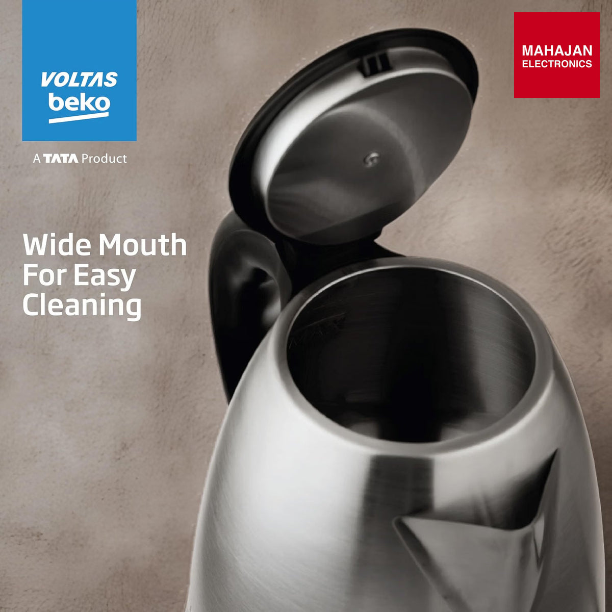 Voltas Beko K135X15H-SL 1.5 L Electric Kettle | 1350W Fast Boil | Stainless Steel | Auto Cut-Off &amp – Mahajan Electronics Online.