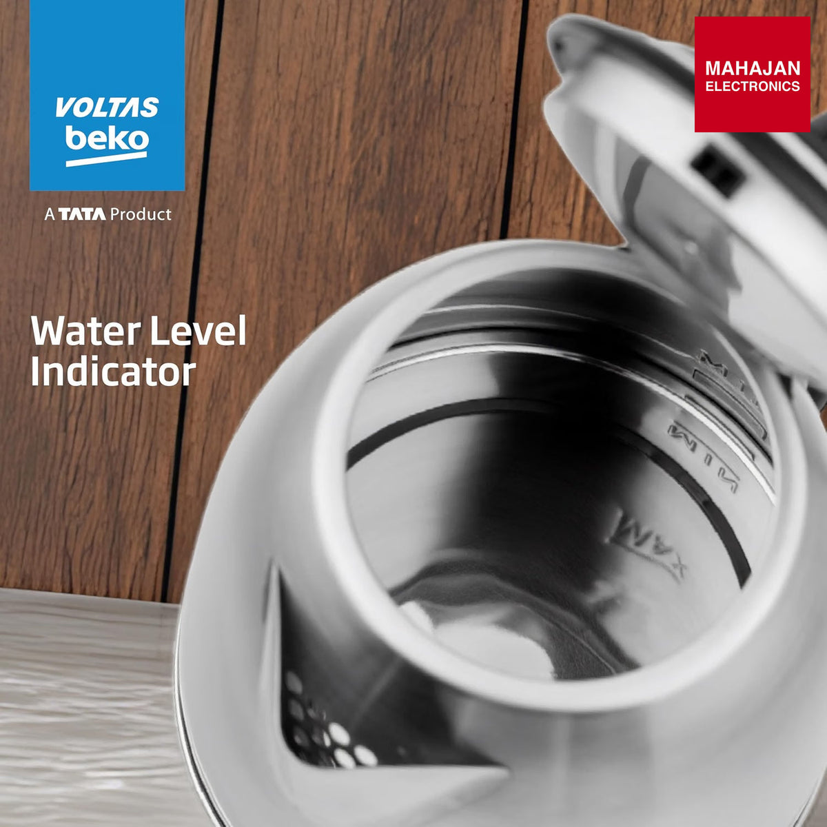 Voltas Beko K135X15H-SL 1.5 L Electric Kettle | 1350W Fast Boil | Stainless Steel | Auto Cut-Off &amp – Mahajan Electronics Online.