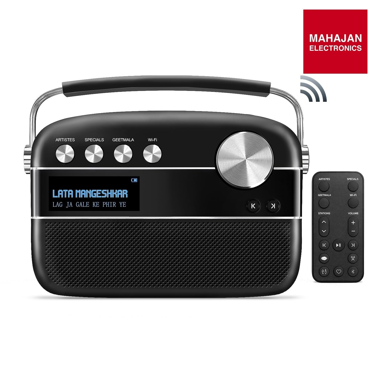 Saregama Carvaan 2.0 Hindi Portable Music Player 5000 Pre-Loaded Songs with Podcast, FM/BT/AUX (Classic Black) – Mahajan Electronics Online