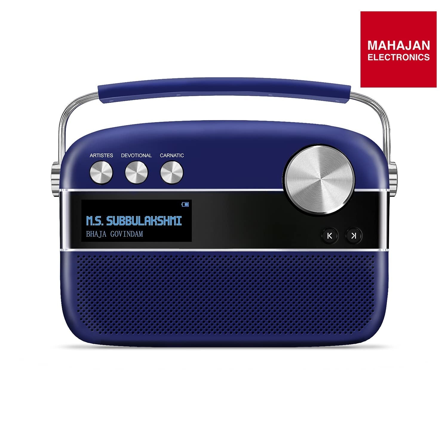 Saregama Carvaan Premium HIndi- Portable Music Player with 5000 Preloaded Songs, FM/BT/AUX (Royal Blue) – Mahajan Electronics Online