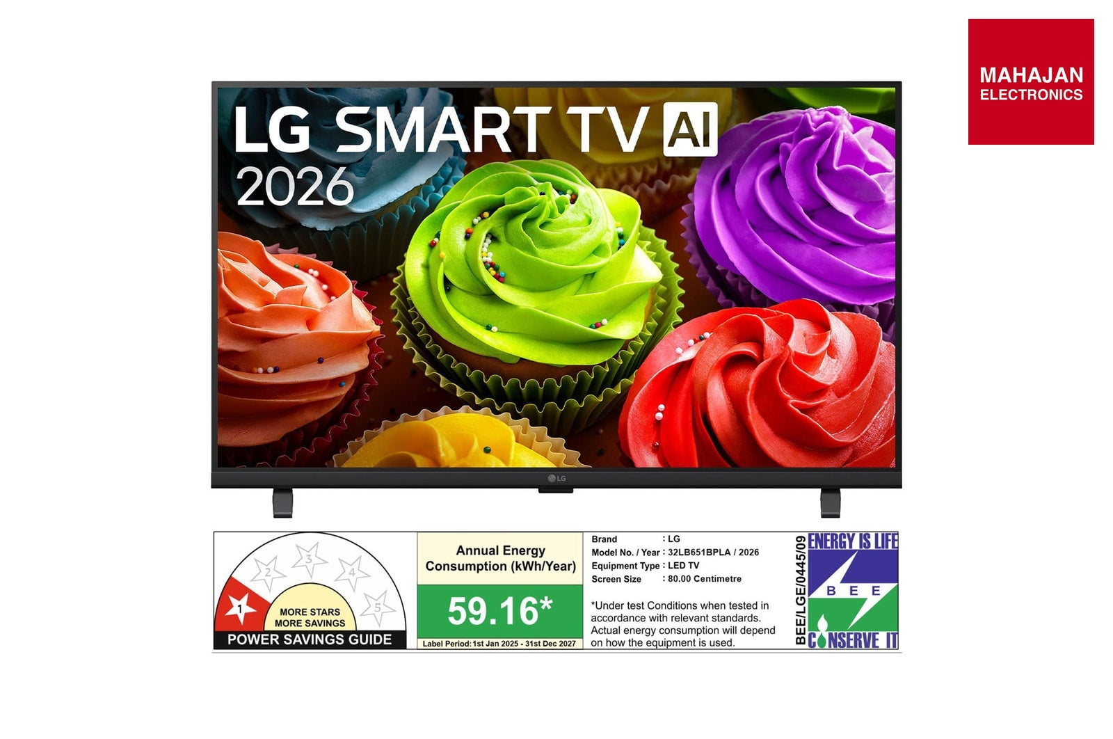 Lg 32LB651BPLA 81.28 cm (32) SMART TV AI HD with α5 Processor Gen9, with HDR10 2026 – Mahajan Electronics Online.