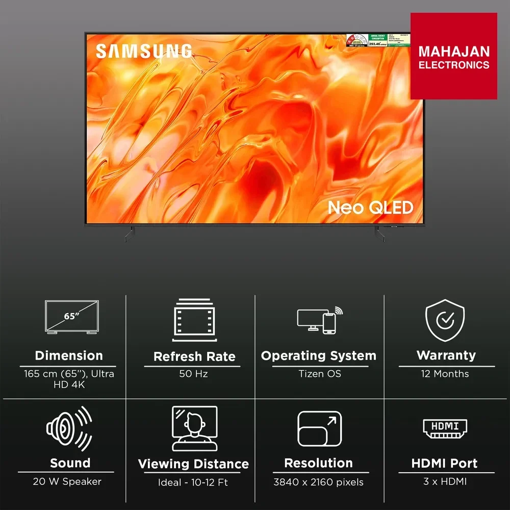 SAMSUNG QA65QN70HAULXL 65-inch Neo QLED TV – Mahajan Electronics Online