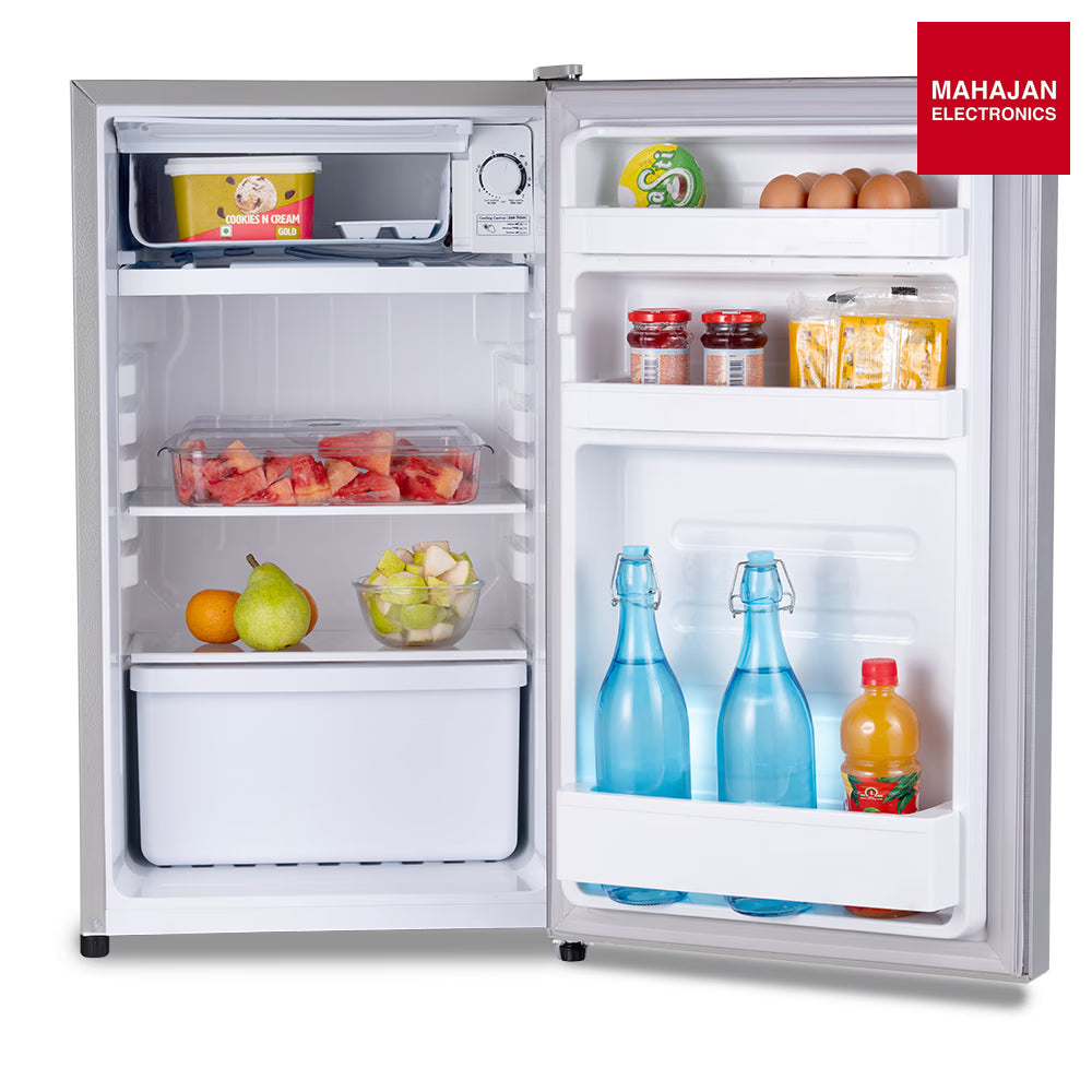 Kelvinator KRC-F100RBPHSS HL SL 95L 1 Star single-door refrigerator, Inox Grey – Mahajan Electronics Online.