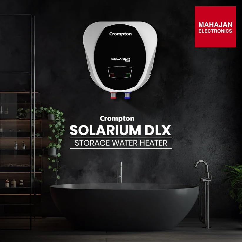 Crompton Solarium DLX 25L Storage Water Heater | 2000W Heating | Glass Lined Tank | Smart Shield Corrosion Protection | 3-Level Safety | White – Mahajan Electronics Online