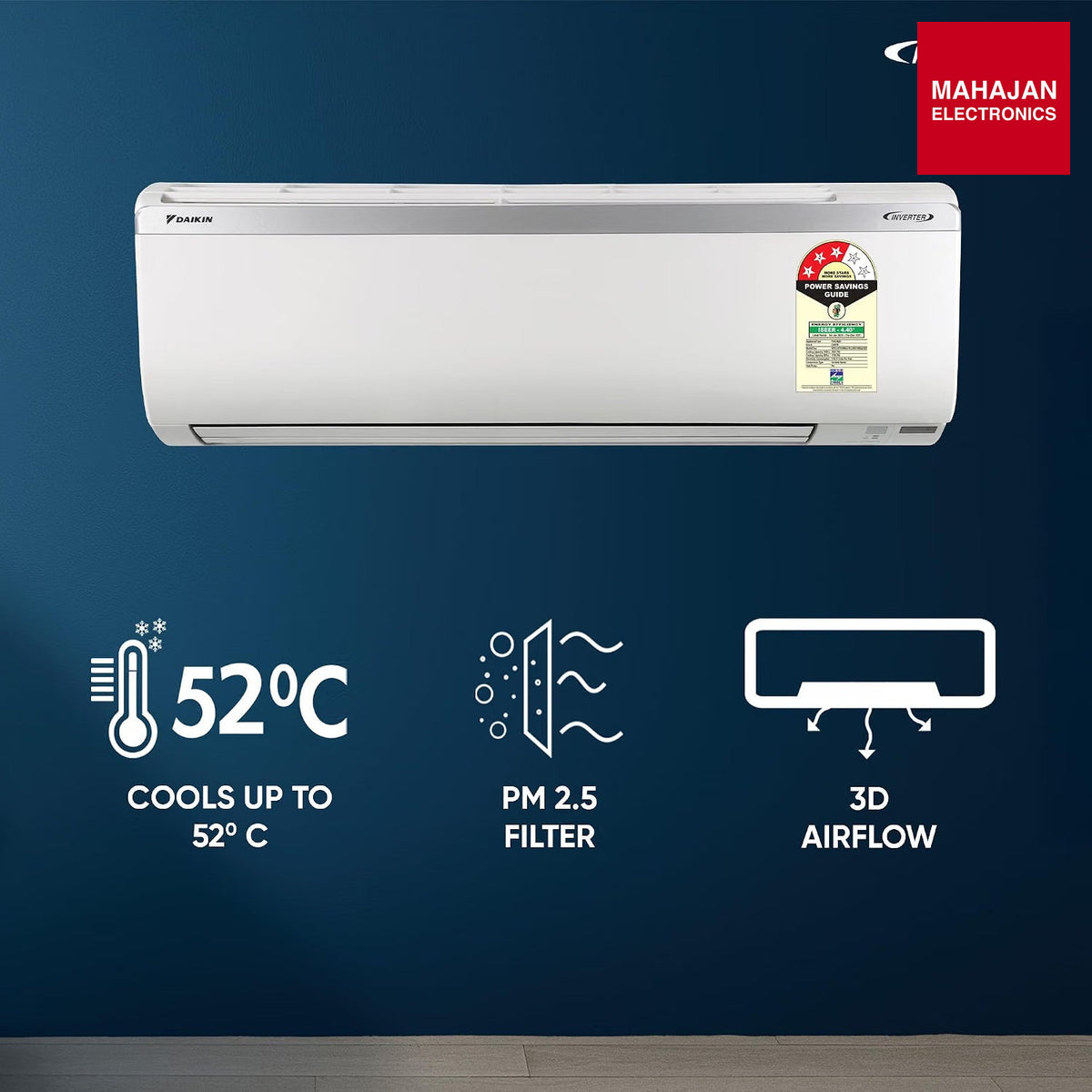 Daikin GTKL50XV16 1.5 Ton 3 Star Inverter Split AC | Copper Condenser | PM2.5 Filter | Dew Clean Technology – Mahajan Electronics Online.