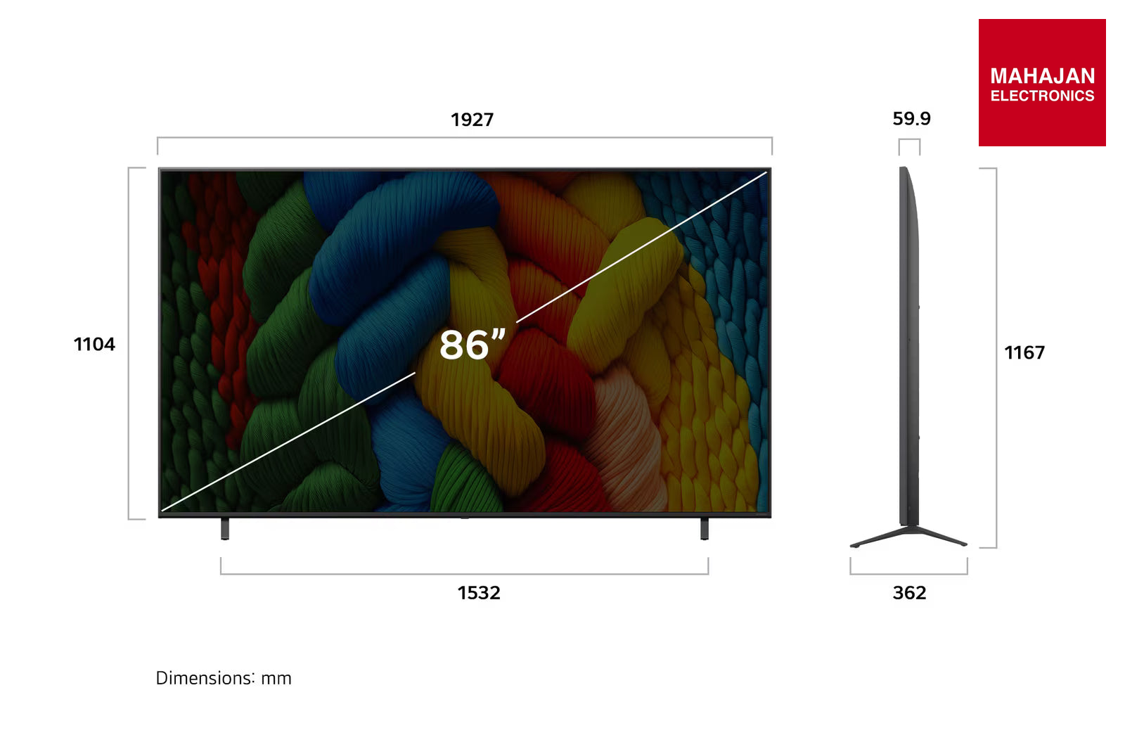 LG 86NANO85A6A 217cm (86) Smart TV with α7 AI Processor 4K Gen8, Filmmaker Mode with Dolby Atmos 2025 – Mahajan Electronics Online.
