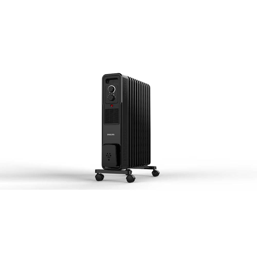 Philips CX3011/01 11Fin (Oil Filled Radiator)|Room Heater|2900W|3 Heat Settings & PTC Fan  Wheels| Comfortable Breathing|360° Heating (Black) Mahajan Electronics Online